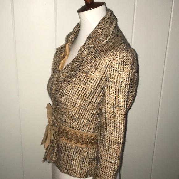 PRADA 2/4 tweed blazer jacket size 42 alpaca wool XS Small S - Picture 6 of 8